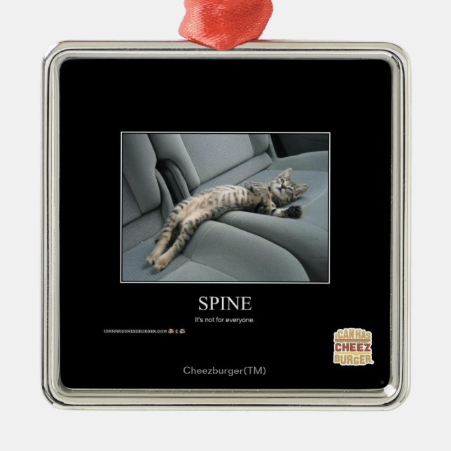 Ornement Carré Argenté Épine (Devant)