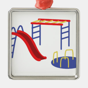 Ornement Carré Argenté Équipement de terrain de jeu