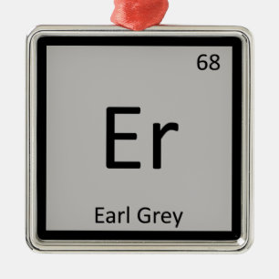 Ornement Carré Argenté Er - Chimie du thé Earl Grey Symbole du tableau pé