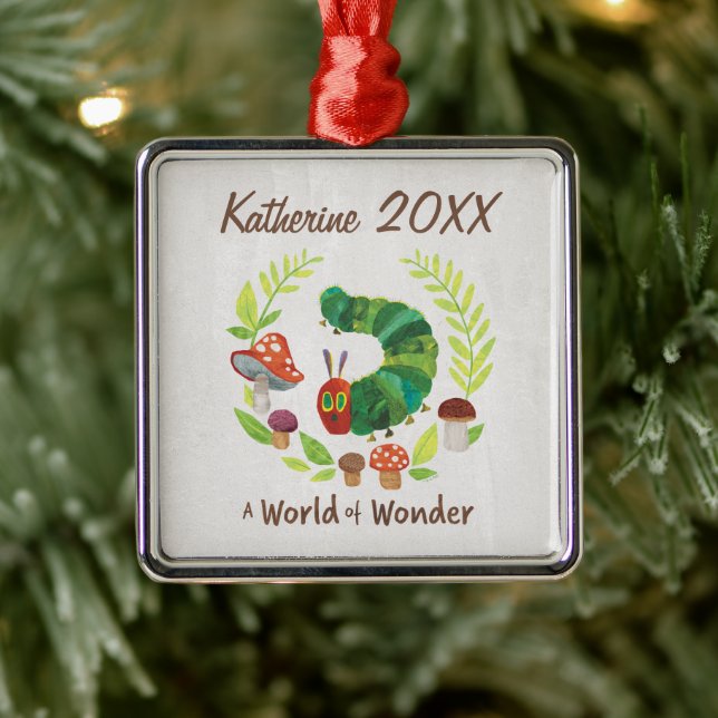 Ornement Carré Argenté Eric Carle | Un monde de merveilles (Arbre)