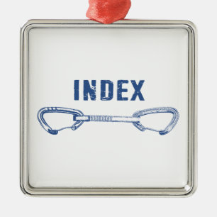 Ornement Carré Argenté Escalade d'index Quickdraw