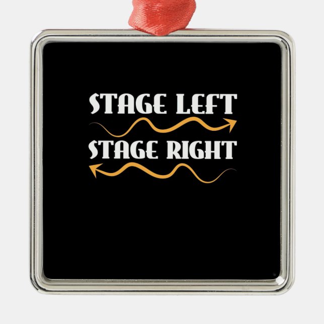 Ornement Carré Argenté Étape Acteur Étape Gauche Droite (Devant)