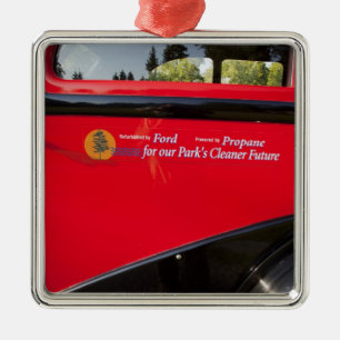 Ornement Carré Argenté États-Unis, Montana, Glacier National Park, Vintag