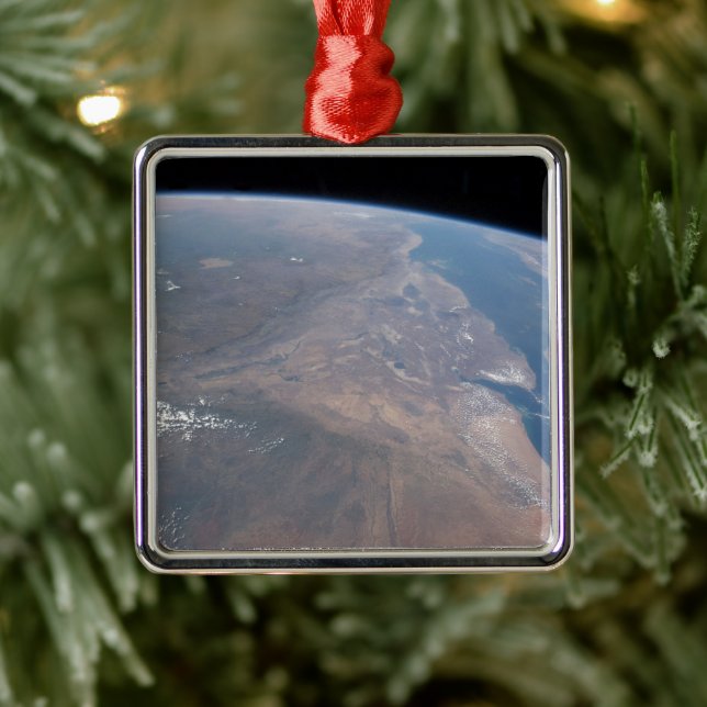 Ornement Carré Argenté Éthiopie Et Partie De La Mer Rouge (Arbre)