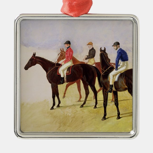 Ornement Carré Argenté Étude de trois fissures de course d'obstacles : (Devant)