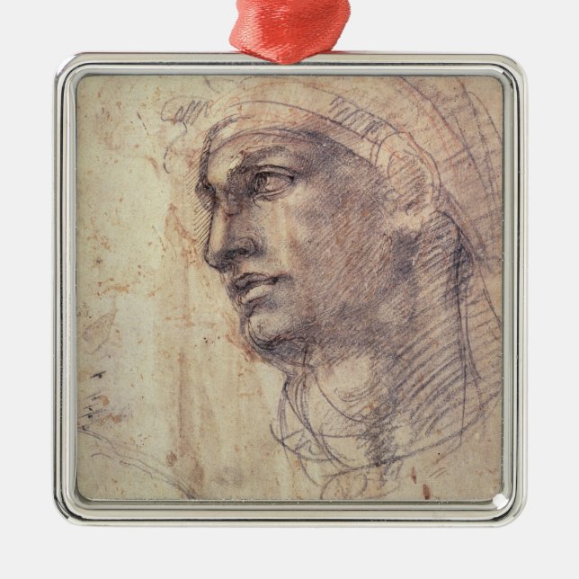 Ornement Carré Argenté Étude d'une tête (Devant)