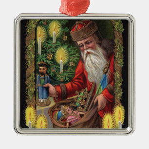 Ornement Carré Argenté Express d'orient Père Noël