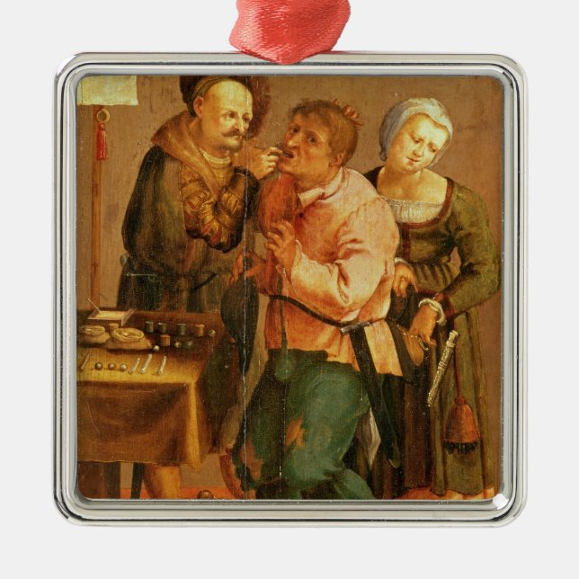 Ornement Carré Argenté Extraction de dent (Devant)