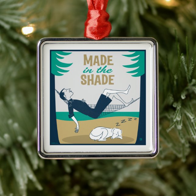 Ornement Carré Argenté Fait à l'ombre (Arbre)