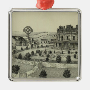 Ornement Carré Argenté Ferme de Spring Hill, le comté de Chase, le Kansa