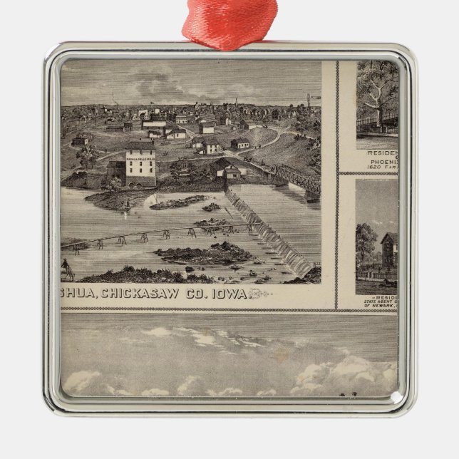 Ornement Carré Argenté Ferme et résidence de Nashua (Devant)