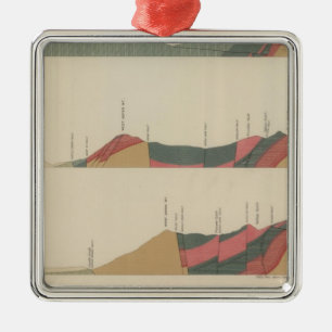 Ornement Carré Argenté Feuille de Special d'Aspen