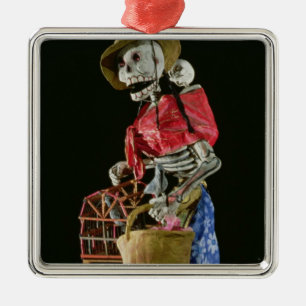 Ornement Carré Argenté Figure pour le jour des morts