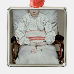 Ornement Carré Argenté Fille malade