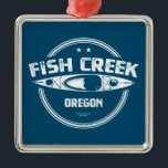 Ornement Carré Argenté Fish Creek Oregon Kayak<br><div class="desc">Fish Creek est située sur le versant ouest de la chaîne Cascade,  dans le nord-ouest de l'Oregon,  et est reliée à la rivière Clackamas.</div>