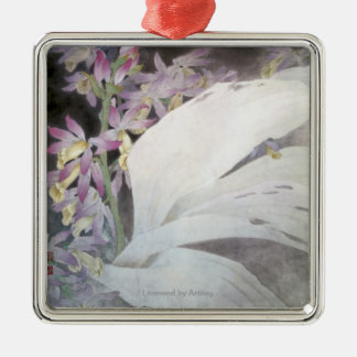 Ornement Carré Argenté Fleur Seires II Phaiuses