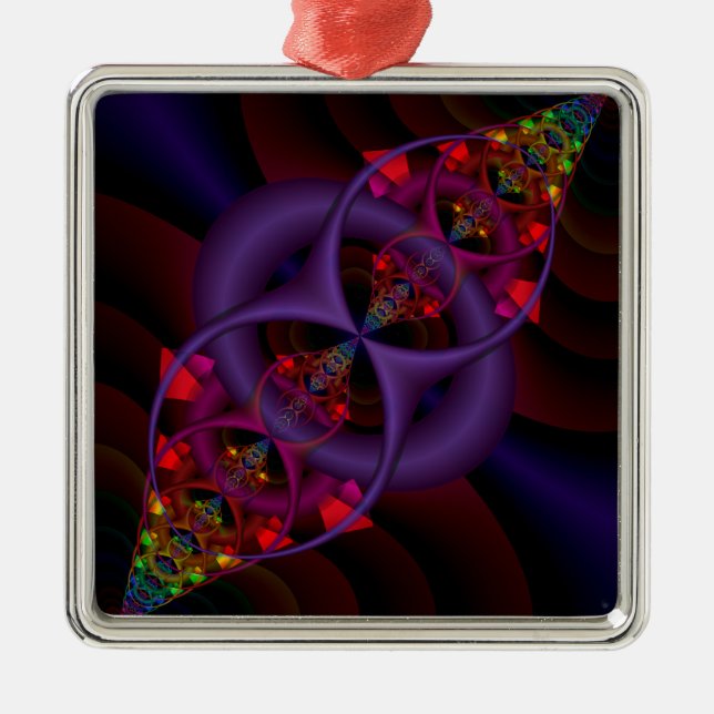 Ornement Carré Argenté Flux-condensateur (Devant)