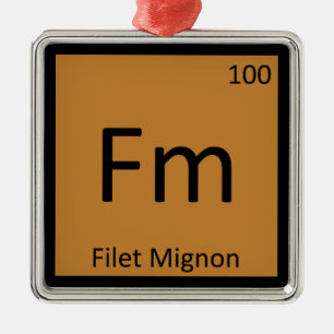 Ornement Carré Argenté Fm - Filet Mignon Chimie Symbole du tableau périod