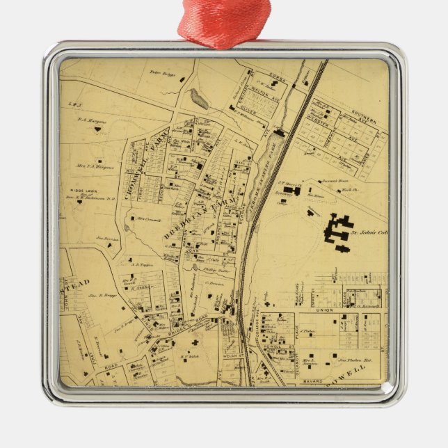 Ornement Carré Argenté Fordham (Devant)