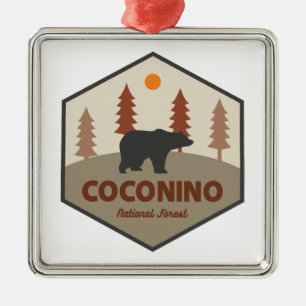 Ornement Carré Argenté Forêt nationale de Coconino Bear