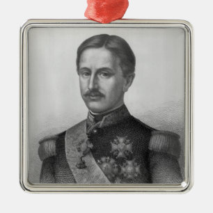 Ornement Carré Argenté Francis II des deux Sicilies