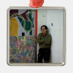 Ornement Carré Argenté Frank Stella près d'un à lui travaille