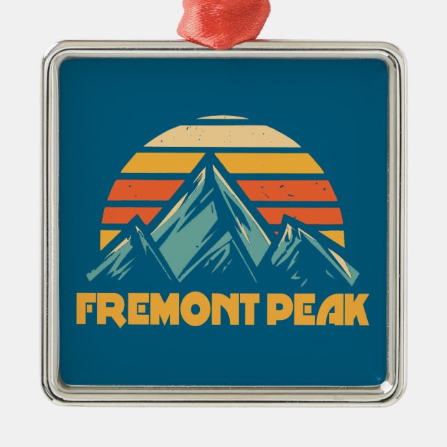 Ornement Carré Argenté Fremont Peak Wyoming Retro Turquoise (Devant)