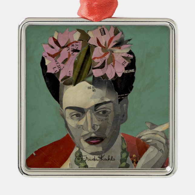 Ornement Carré Argenté Frida Kahlo par Garcia Villegas (Devant)