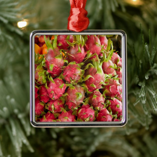 Ornement Carré Argenté Fruit dragon | Can Duoc Market (Arbre)