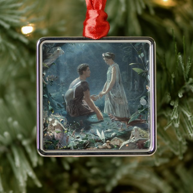 Ornement Carré Argenté Furries : Le rêve d'une nuit d'été de Shakespeare (Arbre)