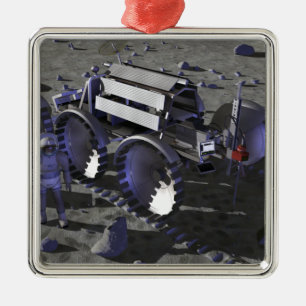 Ornement Carré Argenté Futures missions d'exploration spatiale 10