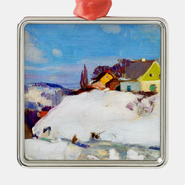 Ornement Carré Argenté Gagnon - Ferme, Baie Saint Paul (Devant)