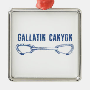 Ornement Carré Argenté Gallatin Canyon Montana Escalade Tire-clips