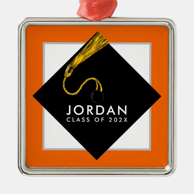 Ornement Carré Argenté Gardiens de diplômes personnalisés (Devant)