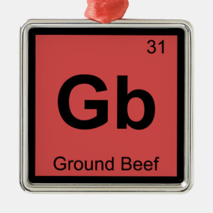 Ornement Carré Argenté Gbit - Chimie du boeuf haché Symbole de table péri