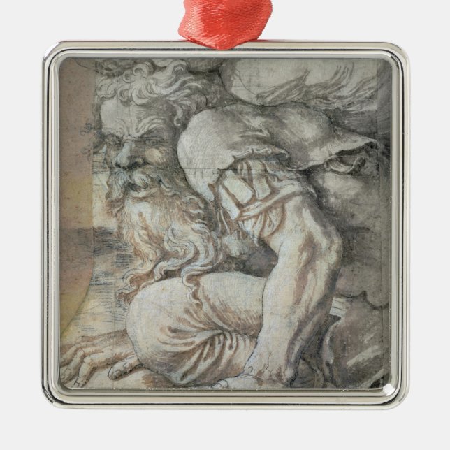 Ornement Carré Argenté Géant (Devant)