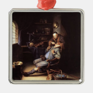 Ornement Carré Argenté Gerrit Dou l'extraction de la dent
