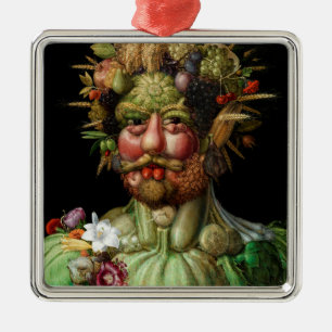 Ornement Carré Argenté Giuseppe Arcimboldo - Vertumnus