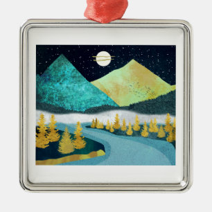 Ornement Carré Argenté Golden River