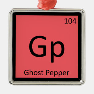 Ornement Carré Argenté Gp - Chimie du Piment Ghost Symbole du tableau pér