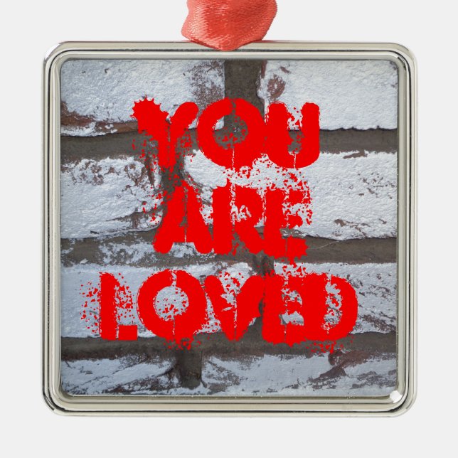 Ornement Carré Argenté Graffiti (Devant)