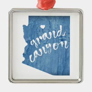 Ornement Carré Argenté Grand Canyon Arizona Wood Grain