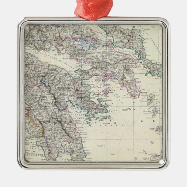 Ornement Carré Argenté Grèce 3 (Devant)