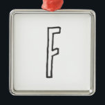 Ornement Carré Argenté Grey & White Initial Letter Monogrammed Plain<br><div class="desc">It is very simple,  aesthetic and attractive.</div>