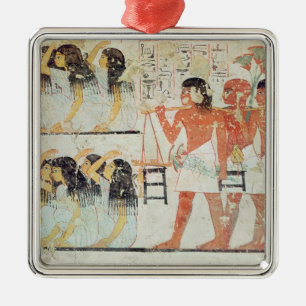 Ornement Carré Argenté Groupe de personnes en deuil dans la procession