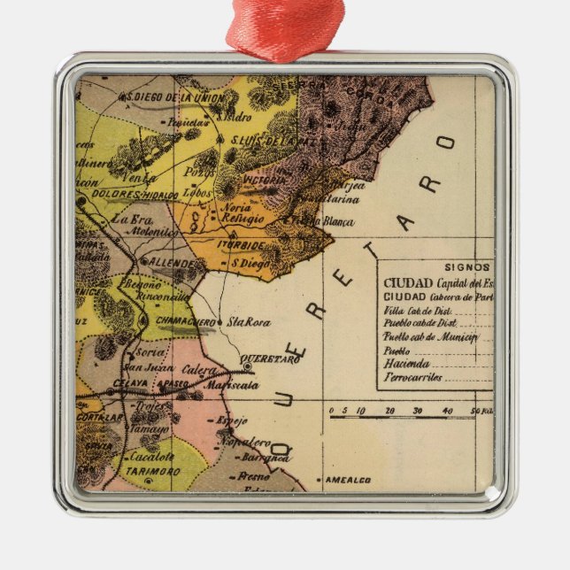 Ornement Carré Argenté Guanajuato, Mexique (Devant)