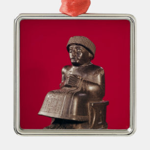 Ornement Carré Argenté Gudea, prince de Lagash, a consacré à