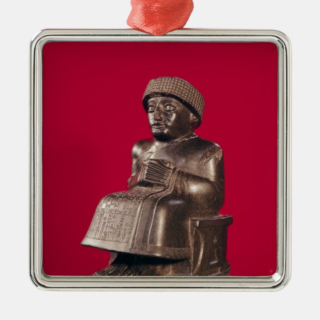 Ornement Carré Argenté Gudea, prince de Lagash, a consacré à (Devant)