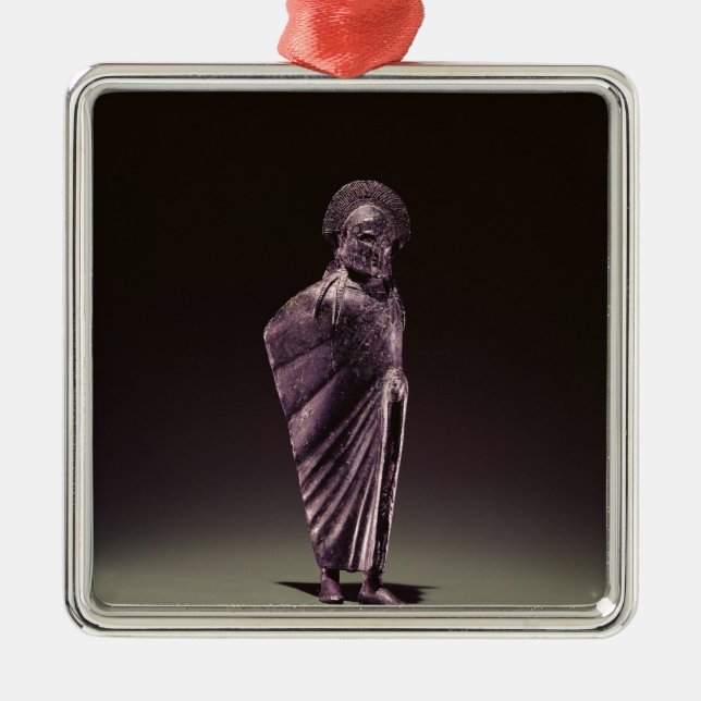 Ornement Carré Argenté Guerrier spartiate (Devant)