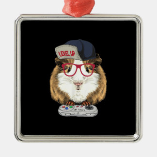 Ornement Carré Argenté Guinéen Pig Vidéo Jeu Faune Animal animal